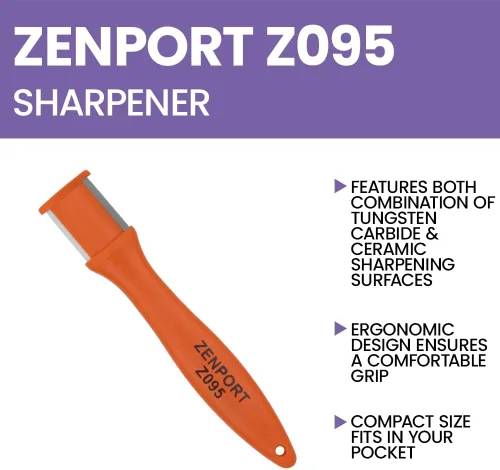 Miniatura 3 de Zenport Z095 Sacapuntas de carburo de tungsteno para podadoras y cuchillos, naranja