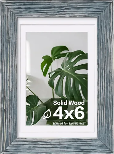 Miniatura 233 de Egofine - Portarretratos de 4 x 6 pulgadas, de madera maciza con plexiglás, para fotos de 3.5 x 5 con paspartú o de 4 x 6 sin paspartú, para colocar
