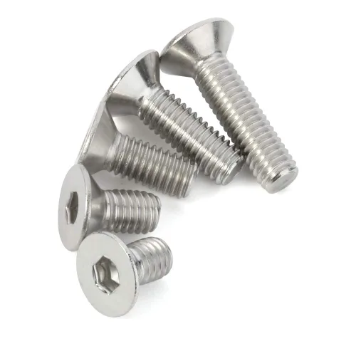 Miniatura 5 de M6-1.0 x 10/12/16/20/25mm Flat Head Socket Cap Screws, Allen Socket Drive, DIN 7991, Stainless Steel 18-8 (304), Bright Finish, 50 PCS