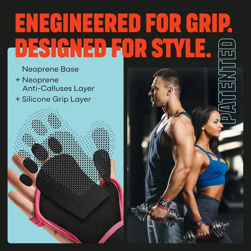 Miniatura 5 de MAVA Guantes de gimnasio abiertos para hombres y mujeres; Guantes acolchados para levantamiento de pesas con soporte de muñeca para mayor comodidad