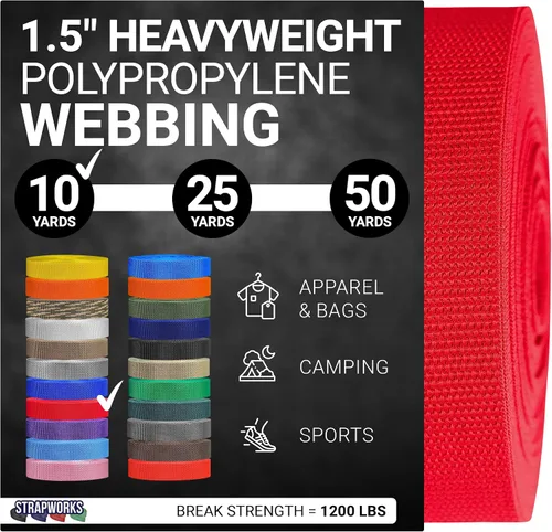Miniatura 48 de Strapworks Heavyweight Polypropylene Webbing - Heavy Duty Poly Strapping for Outdoor DIY Gear Repair, 1.5 Inches