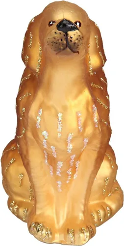 Miniatura 3 de Old World Christmas Figura decorativa colgante de Golden Retriever de vidrio soplado para árbol de Navidad, decoración festiva artesanal, colección