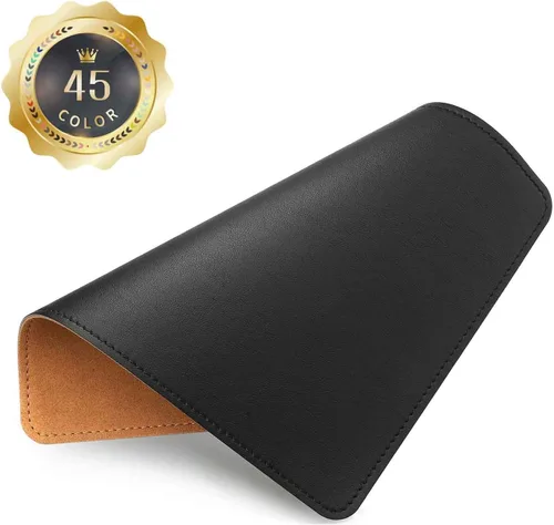 Miniatura 11 de Alfombrilla de mouse de cuero con borde cosido, base de microfibra con antideslizante impermeable, alfombrilla de mouse para computadoras, laptop, 8
