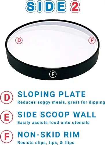 Miniatura 4 de STAYnEAT - Placa de succión dividida + plato Sloop n Scoop Dish, protector contra derrames y más, fabricado en Estados Unidos. Azul (S)