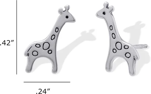 Miniatura 5 de Boma Jewelry - Pendientes de plata de ley con diseño de jirafa