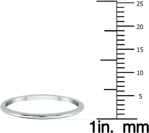 Miniatura 4 de Anillo de boda de 1mm de grosor abovedado en oro amarillo de 14K