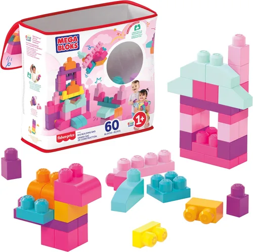 Gran bolsa para construcción First Builders Mega Bloks, Rosado