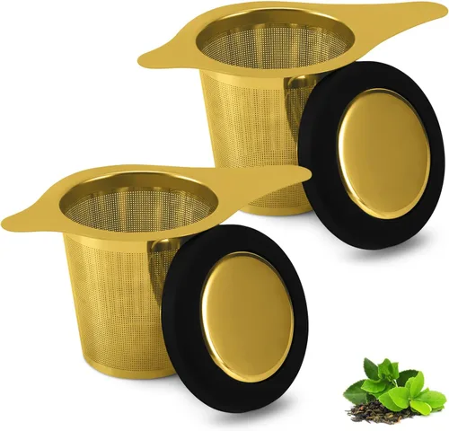 Miniatura 10 de Cesta infusora de té de acero inoxidable, filtro de té con colador pequeño y tapa, difusor de té para té suelto, experiencia superior de preparación