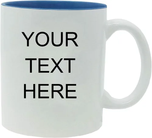 Miniatura 12 de Taza de café personalizada de cerámica blanca de 11 onzas, personalizable, color negro