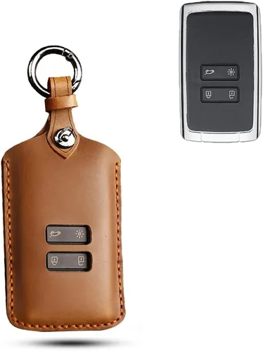 Miniatura 9 de SANRILY Hecho a mano para Renault Key Cover Kadjar Megane 4 IV Clio Duster 2 (2018) Koleos 2 Keyless Full Protector Cuero Smart Key Case con llavero