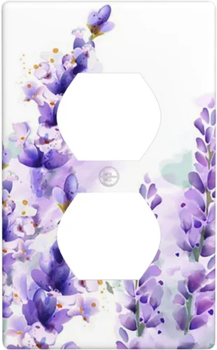 Miniatura 44 de Cubierta decorativa para interruptor de luz de eucalipto tostado, placa de pared de doble palanca, acuarela, hojas marrones, planta con cubierta