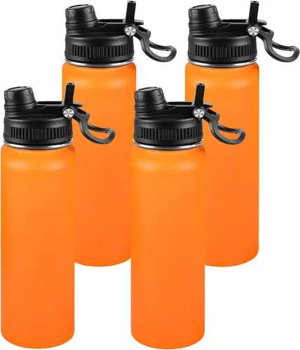 Miniatura 103 de Botella de agua aislada de 22 onzas, tapa 2 en 1 a prueba de fugas (sorbo/pajilla) + asa, botella de acero inoxidable para deportes, viajes, trabajo