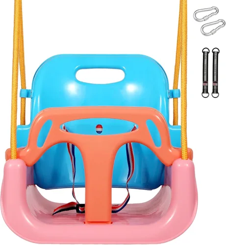 Miniatura 11 de RedSwing Asiento de columpio 3 en 1 para bebé, columpios para niños pequeños, antideslizantes, cómodos y seguros, desmontable para bebés y Azul