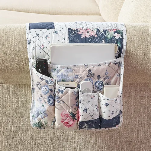 Miniatura 31 de Brilliant Sunshine - Organizador de apoyabrazos de sofá de terciopelo gris con 5 bolsillos, soporte antideslizante para sillón reclinable