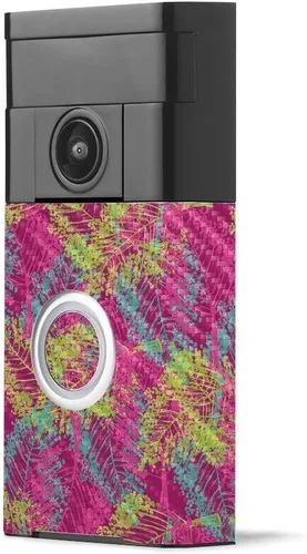 Miniatura 25 de MightySkins - Piel de fibra de carbono para timbre de video con anillo – Madera abstracta Acabado de fibra de carbono texturizado protector