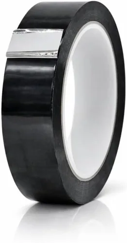 MAT - Cinta de película de poliéster metalizado, color negro, 1 pulgada x 72 yardas, cinta decorativa para detalles de paredes decorativas, artes