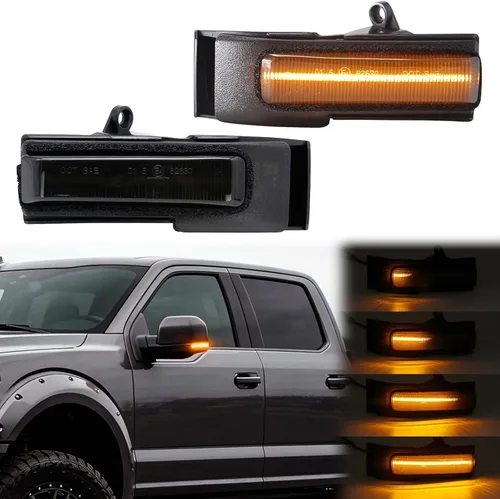 Miniatura 8 de Luces de Señal de Giro para Espejo Lateral Montaje LED Transparente F150 2009 2010 2011 2012 2013 2014/para Mark LT 2013 2014 para Raptor 2010-2014