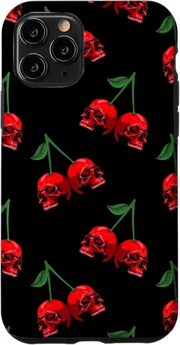 Miniatura 29 de Cute Cherry Skull Pattern Red Scary Skulls Black Background Case for iPhone 17