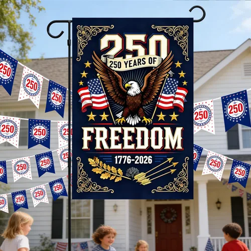 Miniatura 6 de Bandera de Estados Unidos del 250 aniversario, bandera de Estados Unidos para celebración del 250 aniversario, decoraciones del 4 de julio, banderas