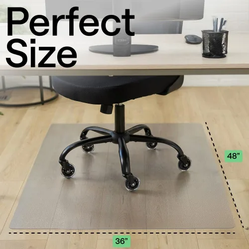 Miniatura 6 de GORILLA GRIP Tapete transparente antideslizante para silla de oficina para suelos de madera dura, 36 x 48 pulgadas, deslizamiento suave debajo
