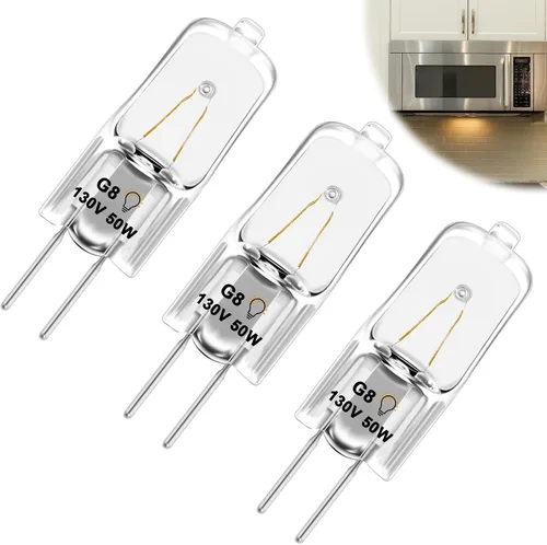 Miniatura 8 de Paquete de 2 bombillas LED G8 para microondas GE, 3 W, 120 V, 330 lúmenes, luz diurna 6000 K, reemplazo halógeno regulable de 25 W, compatible