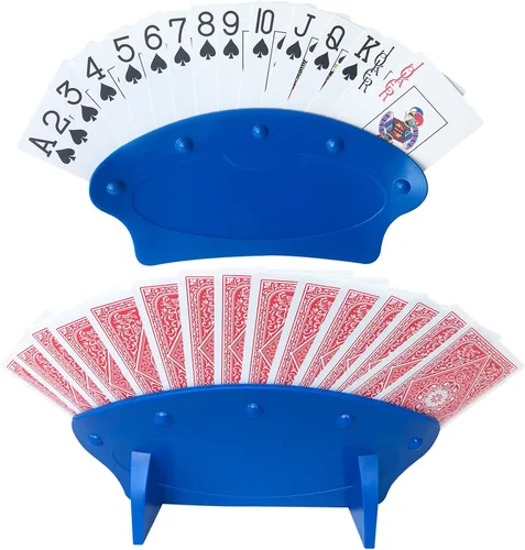 Miniatura 4 de Yuanhe Portatarjetas para jugar a las cartas, paquete de 4 cartas para adultos, niños, mayores, juego de cartas de canasta, ideal para fiestas