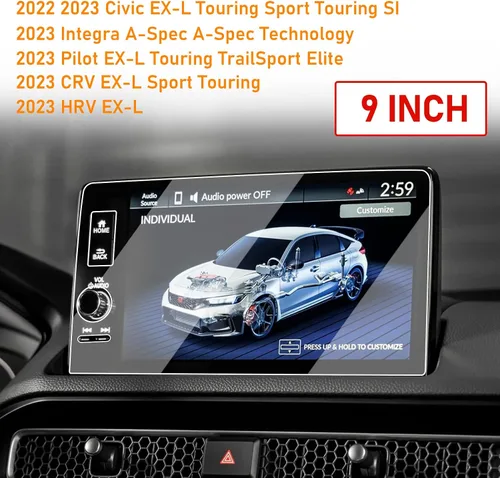 Miniatura 3 de Yumzeco Protector de pantalla compatible con Honda Civic 2022-2025 2023 2024 2025 CRV HRV Pilot Integra de 9 pulgadas, protector de pantalla