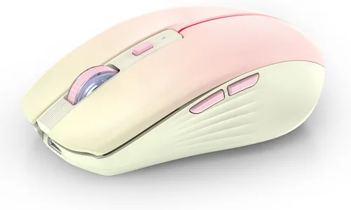 Miniatura 13 de RAPIQUE Ratón inalámbrico Bluetooth, recargable silencioso multidispositivo para computadora (modo tri: BT1/2+2.4Ghz) con receptor USB, ratón