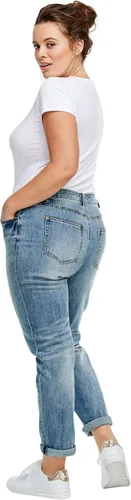 Miniatura 7 de Ellos Cómodos jeans estilo boyfriend de talla grande para mujer Denim elástico tiro medio