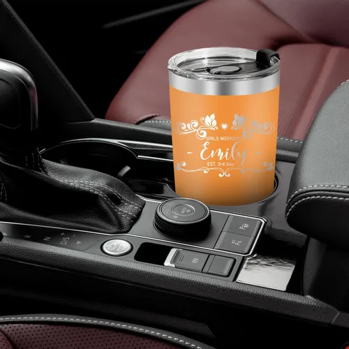 Miniatura 6 de Vaso personalizado con texto 9 diseños, 10 colores, vaso de viaje aislado al vacío con tapa y pajilla, regalo de agradecimiento personalizado