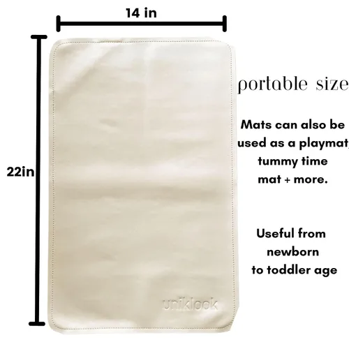 Miniatura 4 de UNIKLOOK Cambiador portátil de cuero - Cuero vegano - Cambiador de bebé de viaje - Estación de cambio de pañales portátil multiusos impermeable 14 x