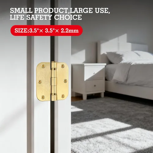 Miniatura 35 de Paquete de 30 bisagras redondeadas con radio de 5/8", de hierro, planas, herrajes para puertas, decoración de puertas dobles, habitación, oficina