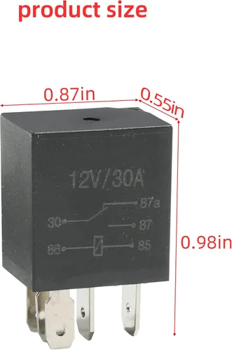 Miniatura 5 de AOCISKA Paquete de 4 relés de arranque multiuso para automóvil de 30A, 5 pines, 12V, negro, relé estándar de servicio pesado para motor de automóvil