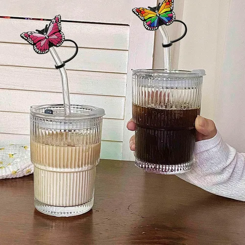 Miniatura 3 de 9 fundas de pajilla, reutilizables, a prueba de polvo, para vasos, de silicona, a prueba de salpicaduras, cubiertas de pajitas portátiles