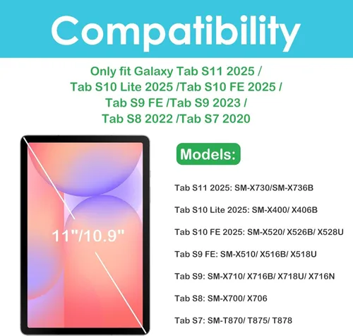Miniatura 2 de ProCase 1 protector de pantalla para tablet Galaxy Tab S11 / S10 Lite/S10 FE / S9 FE / S9 / S8 / S7 (11 y 10.9 pulgadas), protector de película