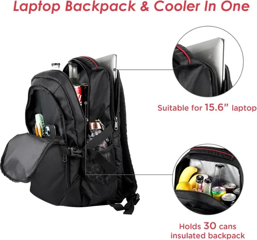 Miniatura 3 de OUTXE Mochila térmica térmica de 22 litros con aislamiento para laptop de 15.6 pulgadas, mochila de almuerzo para el trabajo diario mochilas