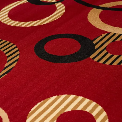 Miniatura 7 de United Weavers Dallas Hip Hop Runner - Alfombra roja de 2 x 8 pies, alfombra moderna para interiores con respaldo de yute, diseño geométrico