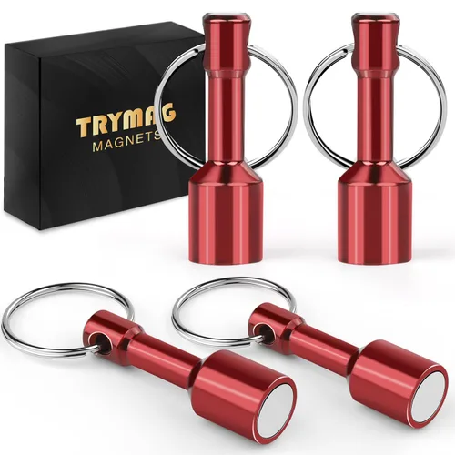Miniatura 11 de TRYMAG Llaveros magnéticos para probar latón, paquete de 2 llaveros de bolsillo de neodimio con fuerte magnético de tierras raras, imán de prueba