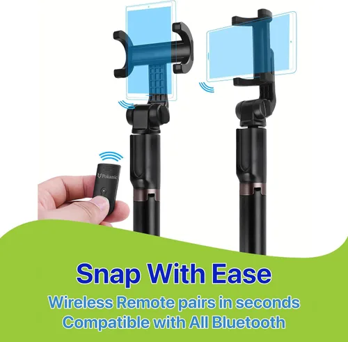 Miniatura 3 de Trípode para selfie stick con bolsa de control remoto inalámbrico, extensible y ajustable, soporte ligero V-Log compatible con todos los iPhone