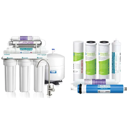 APEC Water Systems ROES-PHUV75 Essence Series - Esterilizador UV alcalino mineral y ultra violeta de 75 GPD 7 etapas Sistema de filtro de agua