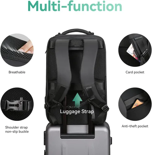 Miniatura 4 de MARK RYDEN Mochila de negocios para hombres, mochila impermeable de alta tecnología con diseño de forma de coche deportivo y puerto de carga USB
