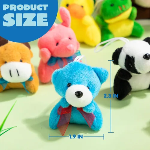 Miniatura 3 de JOYIN Paquete de 12 mini juguetes de peluche de animales al azar (12 unidades de 3 pulgadas cada uno), animales de peluche a granel para niños