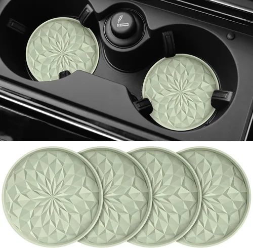 Miniatura 12 de ME.FAN Posavasos de automóvil para portavasos [4 unidades] – Alfombrillas de silicona para tazas de 2.75 pulgadas para automóvil – Accesorios