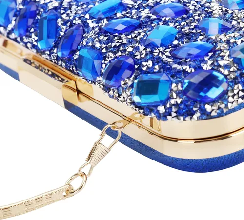 Miniatura 3 de Bolso de mano de lentejuelas brillantes con diamantes de imitación para mujer, bolso de mano de noche, bolso de hombro para boda, fiesta, baile
