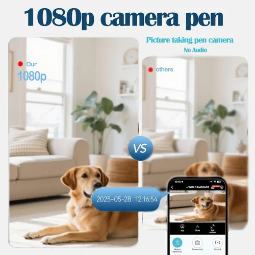 Miniatura 4 de Bolígrafo de cámara activado por movimiento 1080P con alertas Wi-Fi y aplicaciones, 32 GB incluidos, cámara oculta portátil ángulo de visión de 100