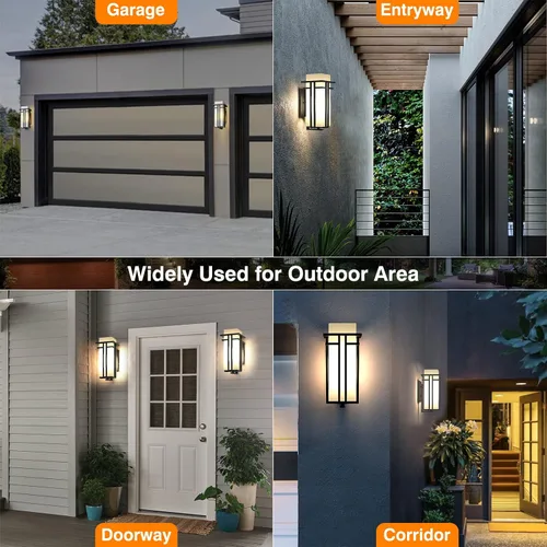 Miniatura 5 de Accesorios de iluminación al aire libre para montaje en pared, luces de pared para exteriores modernas con vidrio esmerilado, luz exterior