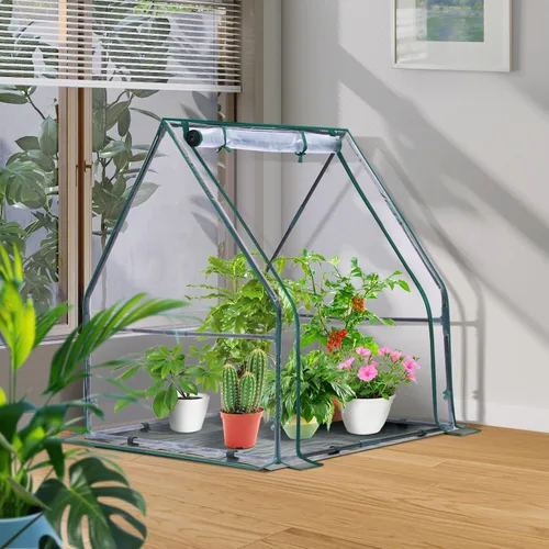 Miniatura 7 de Mini invernadero para interiores y exteriores: Ohuhu - Casa verde portátil de mesa con almohadilla impermeable para plantas pequeñas germinación