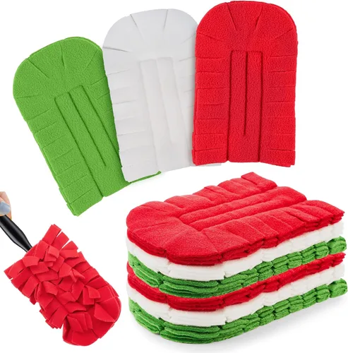Miniatura 15 de Zubebe 3 piezas de repuesto de plumero de forro polar reutilizables, plumeros planos de plumas, almohadillas de limpieza lavables para múltiples