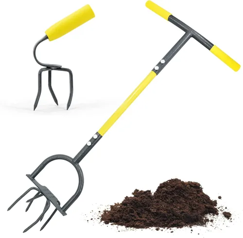 Miniatura 7 de Jardineer Cultivador de Mano Giratoria, Cultivador de Mano de Garra de Jardín de Alta Resistencia, Cultivador de Tierra Manual para Caja de Flores