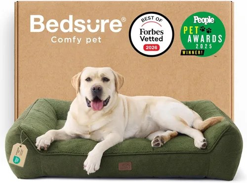 Miniatura 31 de Bedsure Cama ortopédica para perros de tamaño mediano, camas extra gruesas de apoyo para perros medianos con funda impermeable lavable, cómodo sofá